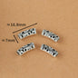 Tube Metal Beads Tibetan Hollowed-out Flower Pattern Vintage Silver Tone 20pcs 11