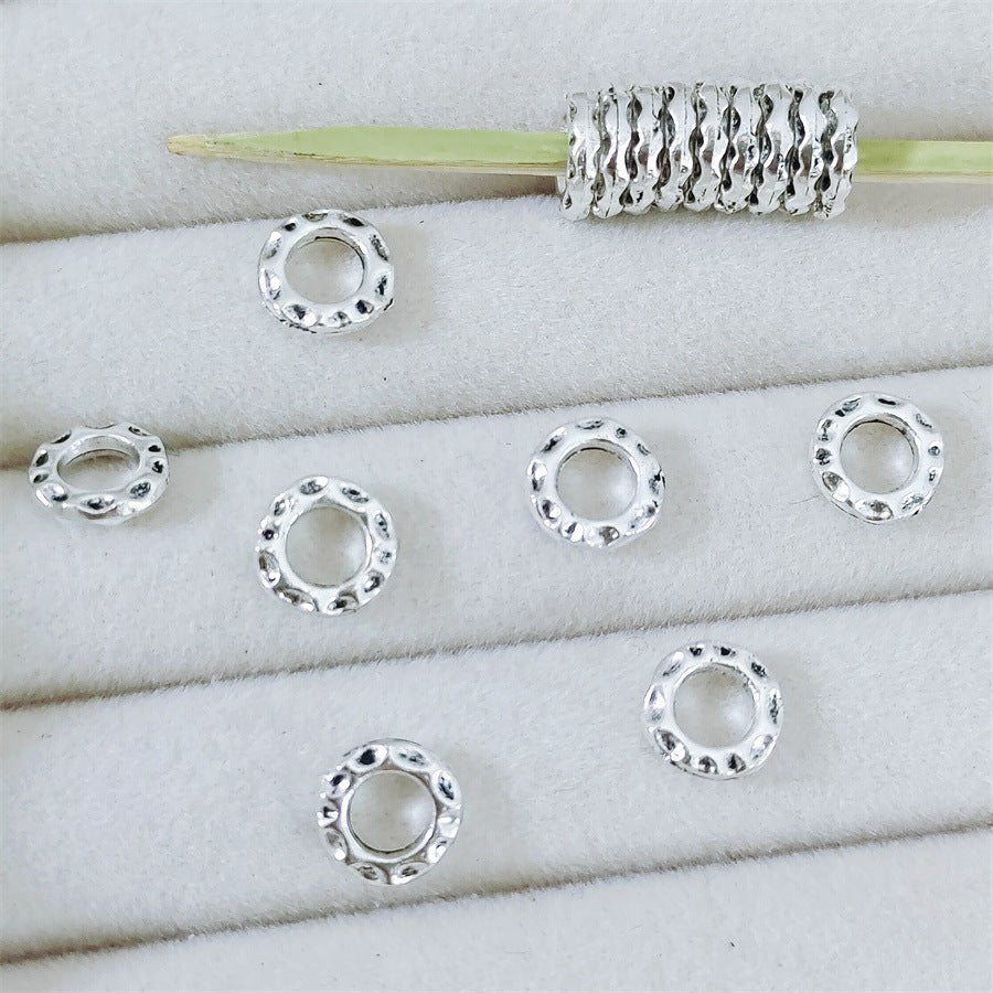 Alloy Irregular Ring Spacer Beads 6mm 8mm 10mm Tibetan Style 100pcs 4