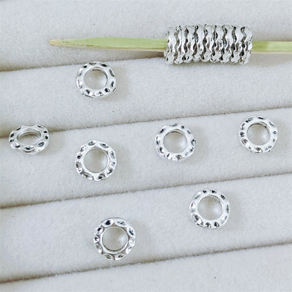 Alloy Irregular Ring Spacer Beads 6mm 8mm 10mm Tibetan Style 100pcs 4