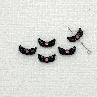 Angel Wing Metal Beads 14mm Painted Colorful Alloy 10pcs 20