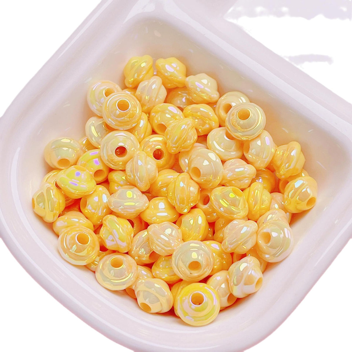 Plating Small Flying Saucer Acrylic Beads 10mm UV Colors Mixed 20pcs 5