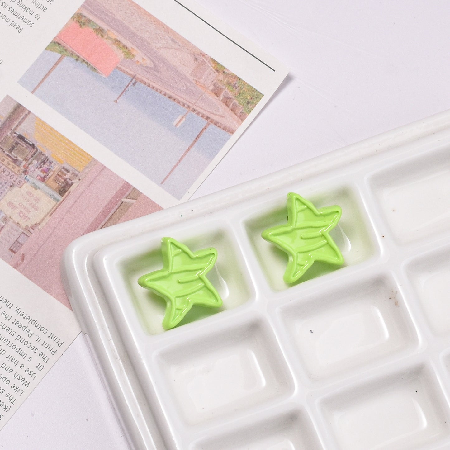 Colorful Recessed Star Acrylic Beads 17mm Mixed Colors 20pcs 11