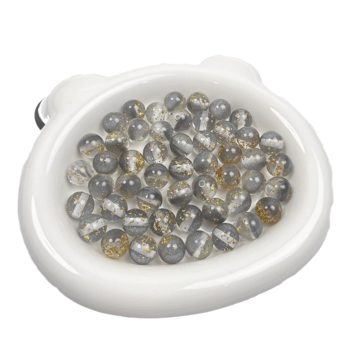 Gold Foil Filled Resin Beads 8mm 10mm 12mm Round Mixed Colors 50pcs 5