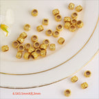 Brass Tube Metal Beads 6.5mm Tibetan Patterned Large Hole 100pcs 6