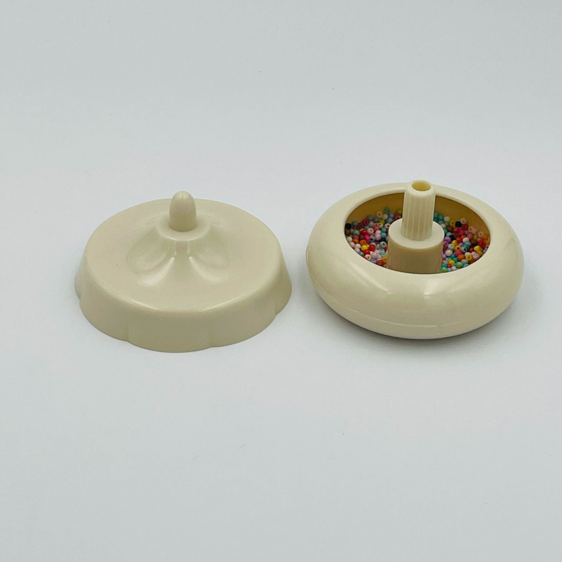 Mini Plastic Bead Spinner Milky White Compact 6cm 2pcs 3