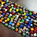 Hand Painted Ladybird Enamel Glass Beads 9x14mm Colorful 20pcs 2