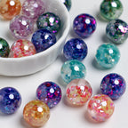 Radiant Glitter Filled Resin Beads 16mm Round Multicolor 10pcs 2