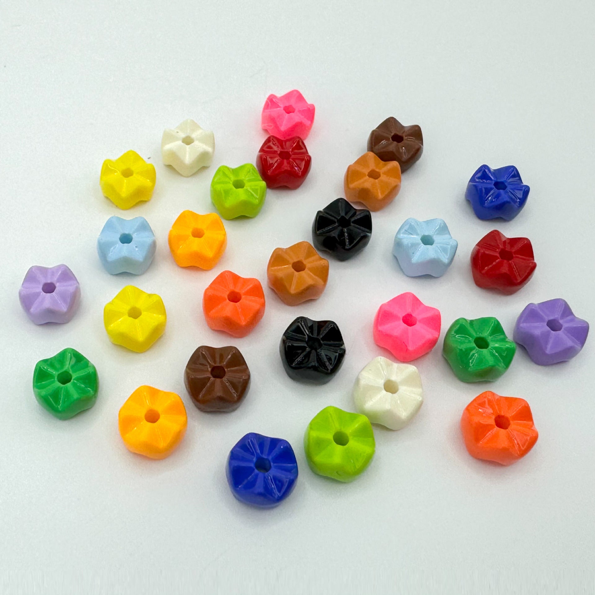 Acrylic Zigzag Spacer Beads 9mm Dopamine Colored Baking Painted 40pcs 3