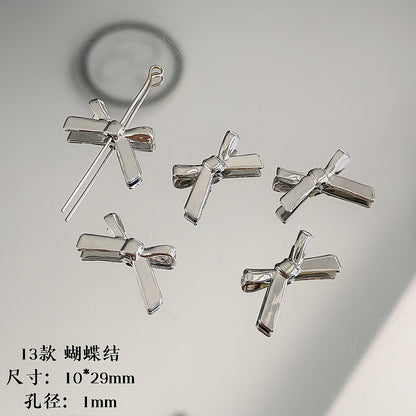 Cartoon Metal Beads Silver Pink Tone Playful Enamel 10pcs 14