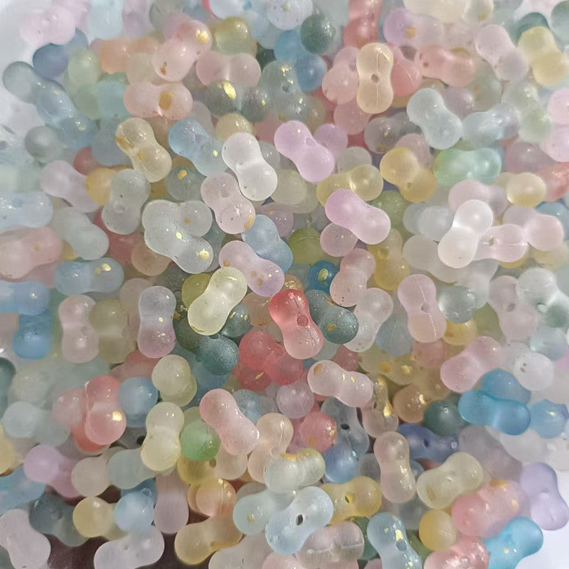 Acrylic Peanut Spacer Beads 3x6 6x11mm Transparent Frosted Gilded 1000pcs 2