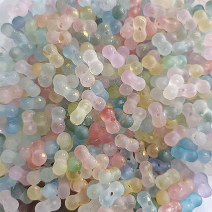 Acrylic Peanut Spacer Beads 3x6 6x11mm Transparent Frosted Gilded 1000pcs 2