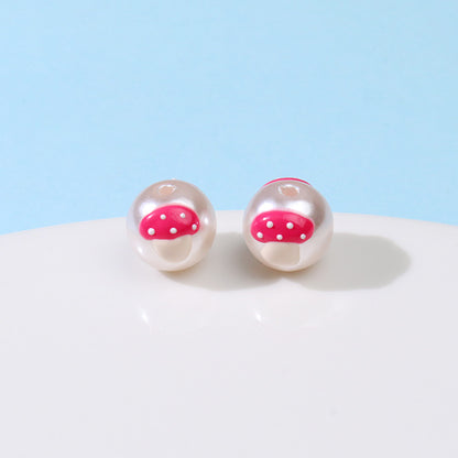 Hand Painted Acrylic Beads 12mm Enamel Cartoon Motifs 10pcs 9