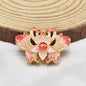 Fringed Iris Flower Metal Beads 28mm Cloisonne Enamel Zinc Alloy 10pcs 3