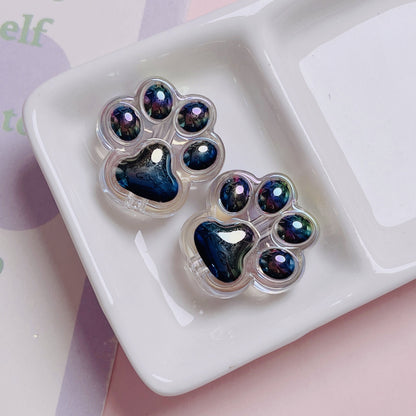 Transparent Cat Claw Acrylic Beads 26mm UV Plating 5pcs 14