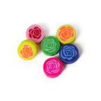 Flat Flower Clay Beads 10mm Colorful Rose Pattern Polymer 100pcs 5