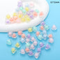 Transparent Flower Acrylic Beads Candy Color Mixed Shapes 100pcs 13