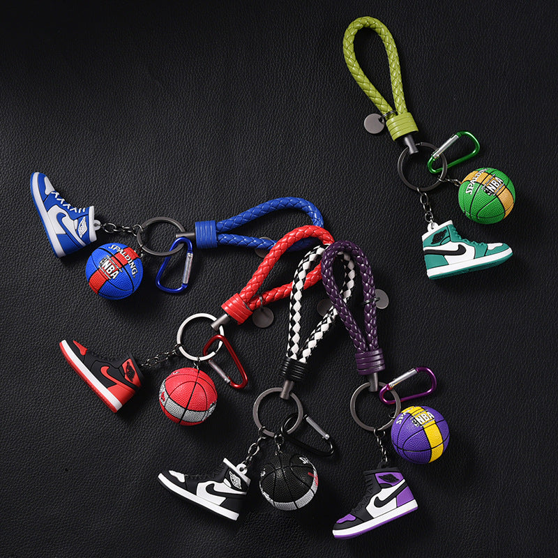 Silicone Basketball Sneaker Keychain with Mini Basketball Charm 4