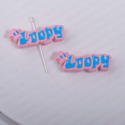 Painted Loopy Acrylic Beads 12x33.6mm Double Color Small Beaver Plate 10pcs 5