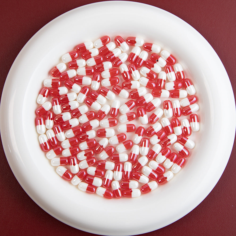 Plating Capsule Resin Beads 12mm Glossy Two Tone 20pcs 13