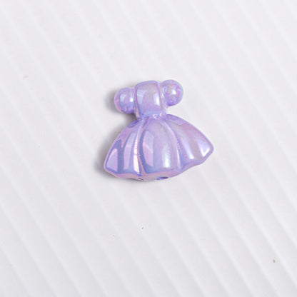 UV Plating Skirt Acrylic Beads 26mm Colorful Shimmering 20pcs 9