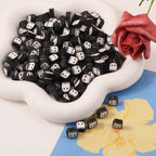 Halloween Ghost Flat Clay Beads 9mm Monochrome Polymer 100pcs 4