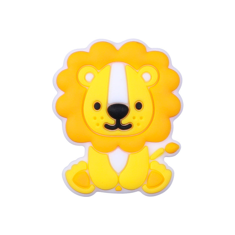 Silicone Focal Beads Animal Lion Tiger Smiling Face 20pcs 6