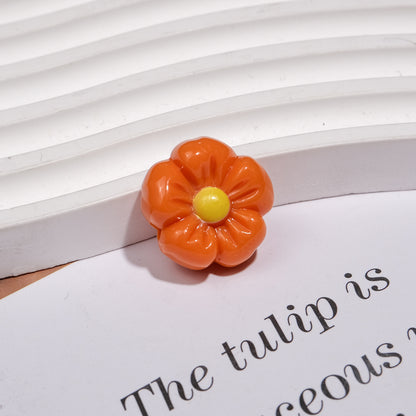 Colorful 3D Cherry Blossom Acrylic Beads 19mm Flower 20pcs 13