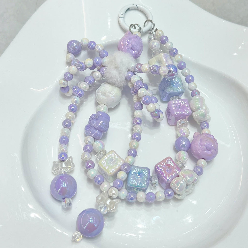 UV Plating Cute Little Cat Acrylic Beads 18mm Pastel Colors 50pcs 3