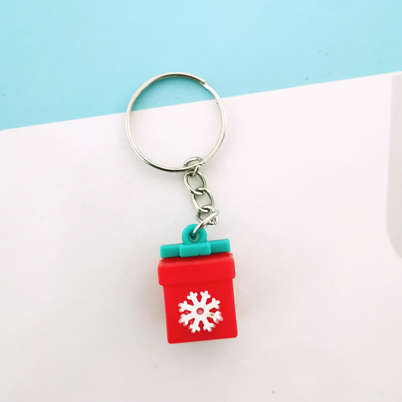 Silicone Christmas Snowman Keychain Colorful Holiday Charm 8