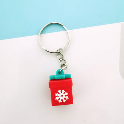Silicone Christmas Snowman Keychain Colorful Holiday Charm 8