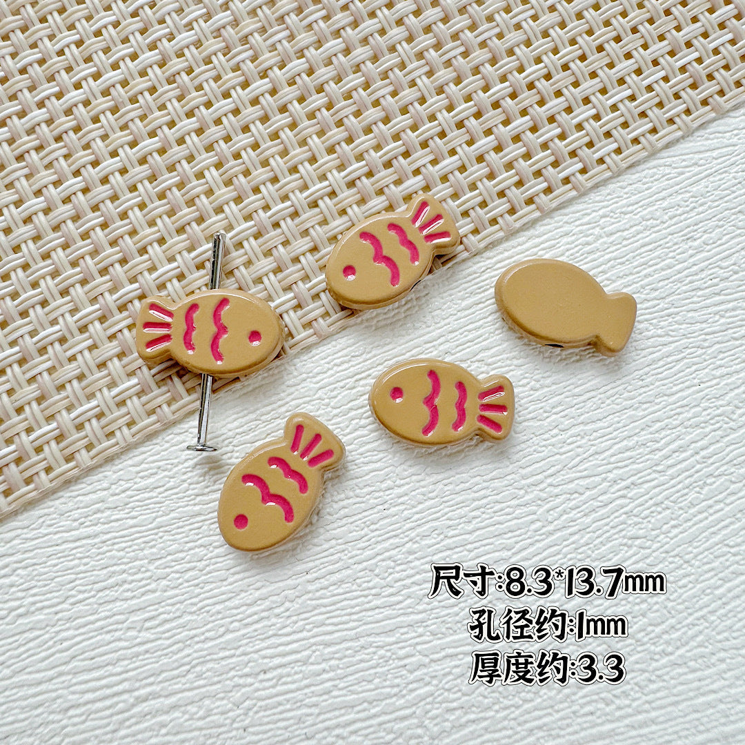 Fish Metal Beads 13mm Baking Painted Biscuit Style 20pcs 12