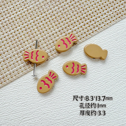 Fish Metal Beads 13mm Baking Painted Biscuit Style 20pcs 12
