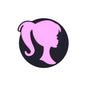 Silicone Focal Beads Barbie Pink Ponytail Circle Badge 20pcs