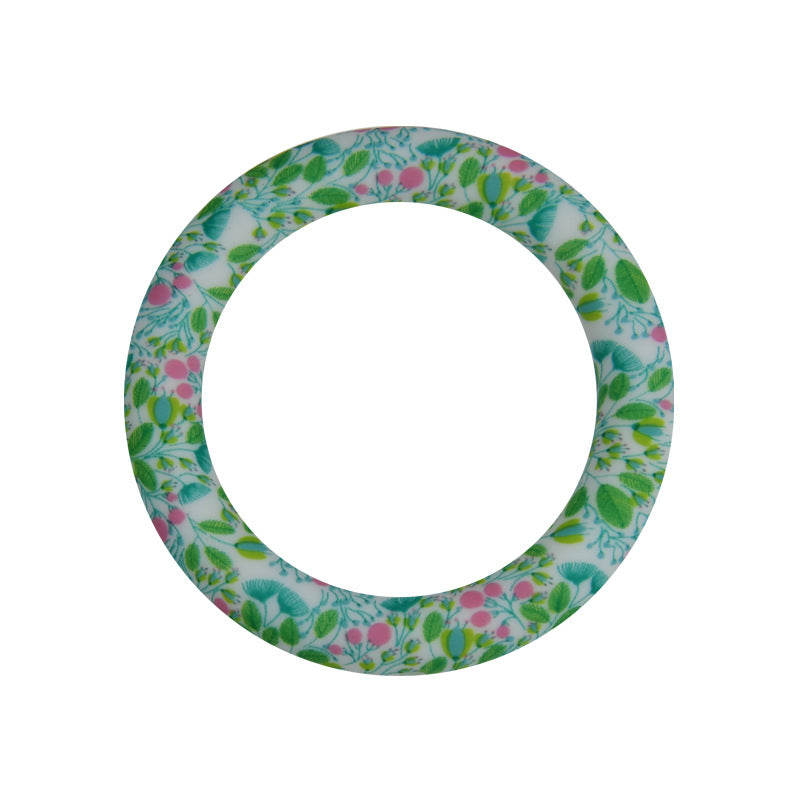 65mm Printed Silicone Rings Floral and Geometric Designs