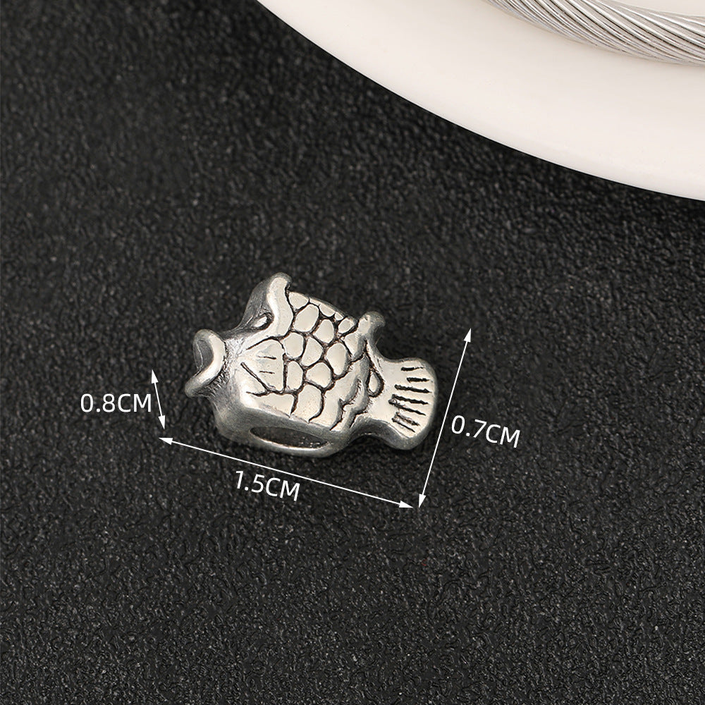 European Style Metal Beads Silver Tone Large Hole 50pcs 16
