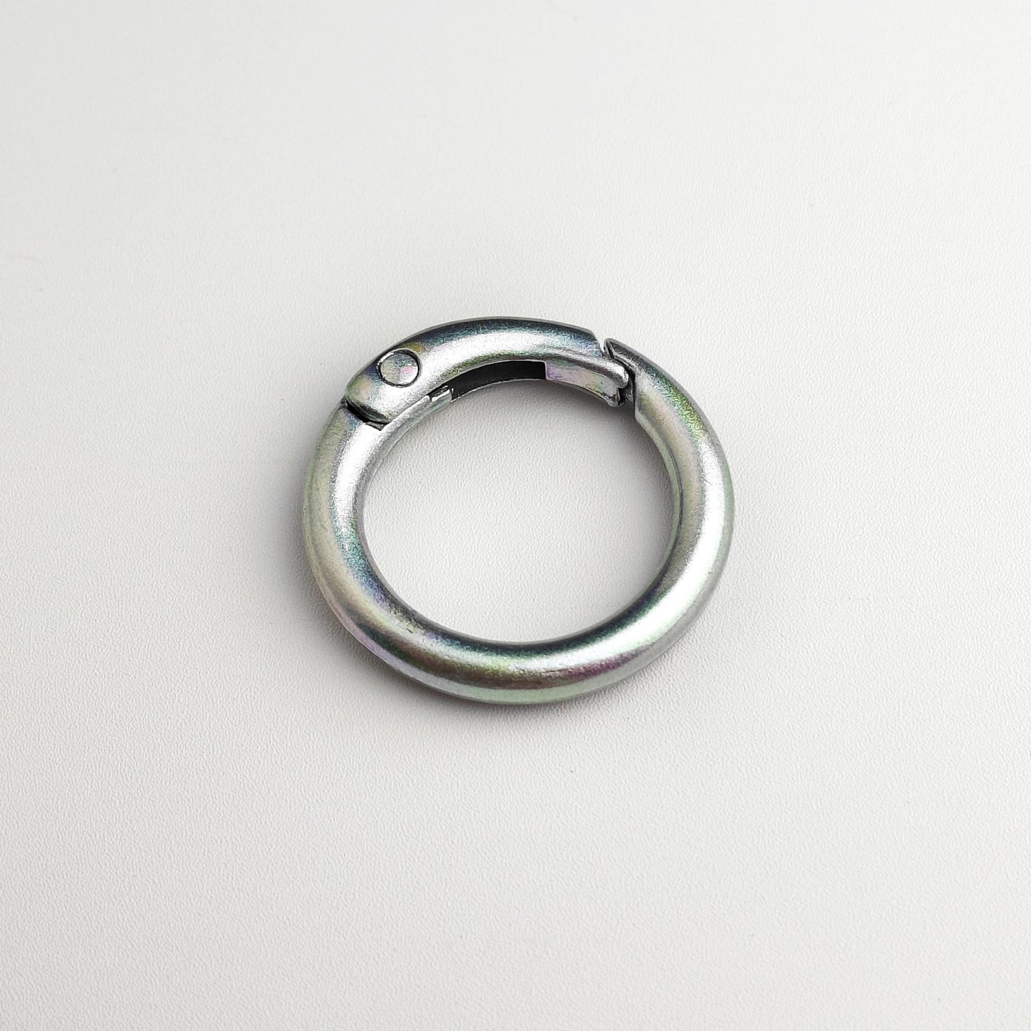 Alloy Iridescent Plating Spring Key Rings 20mm and 25mm 10pcs 24