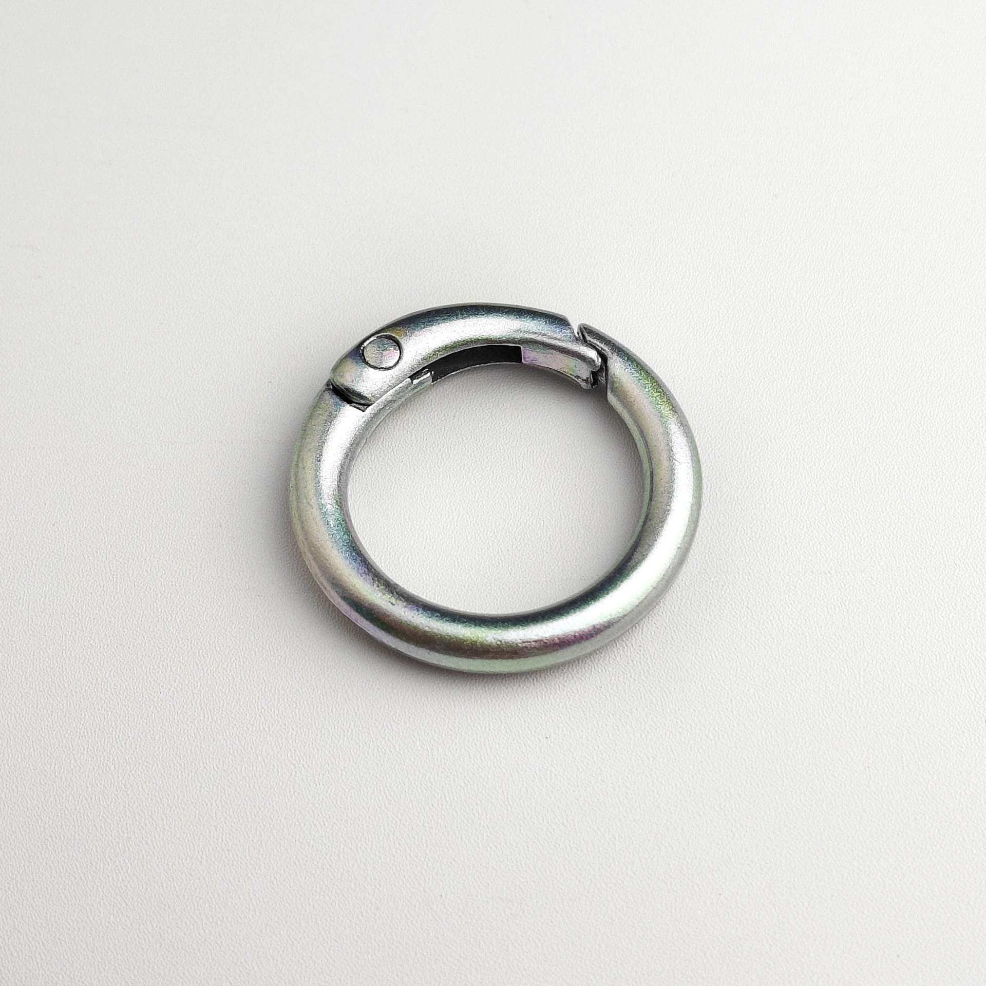 Alloy Iridescent Plating Spring Key Rings 20mm and 25mm 10pcs 24