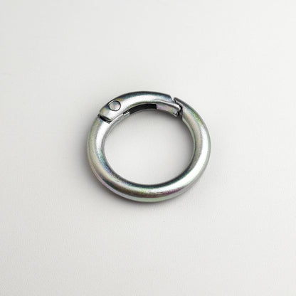 Alloy Iridescent Plating Spring Key Rings 20mm and 25mm 10pcs 24