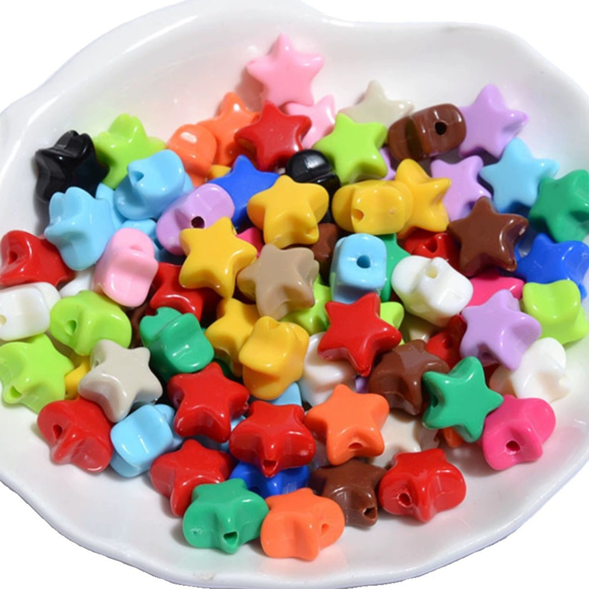 Glow Star Acrylic Beads 11mm Glossy Vibrant Colors 50pcs 5