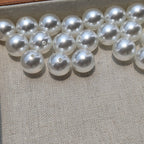 Pearl Round Glass Beads 8-16mm White Imitation 5pcs 5
