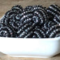 Rhinestone Bubblegum Beads 16-22mm Black Silver Striped Resin 5pcs 2