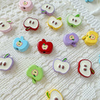 Apple Metal Beads 13mm Glossy Painted Multicolor 10pcs