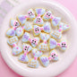 Hand Painted Hi Bow Acrylic Beads 20mm 33mm Pastel Colors 5pcs 10