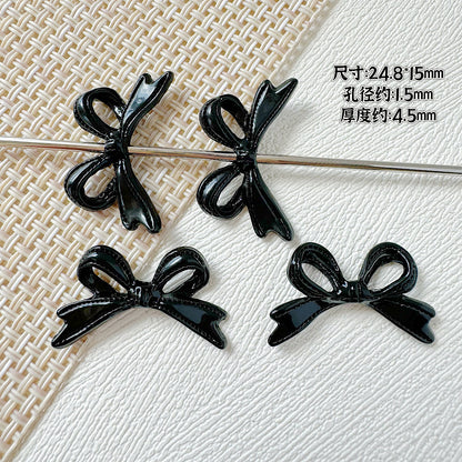 Bow Metal Beads 24mm Painted Lace Pastel Colors 20pcs 14