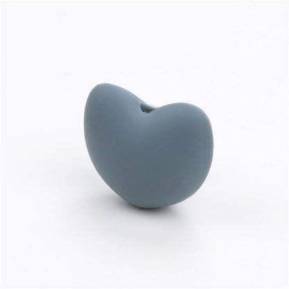 Heart Shaped Silicone Beads 21x30mm Soft Matte Finish 20pcs 17