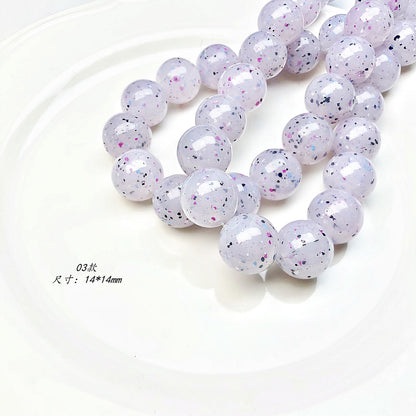 Glitter Round Acrylic Beads 10-14mm Lavender Purple Shimmer 100pcs 8
