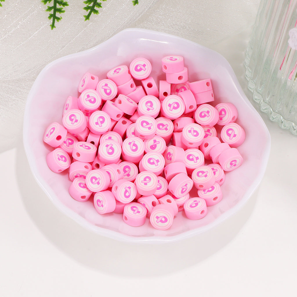 Flat Clay Beads 9mm Ribbon Polymer 100pcs 2
