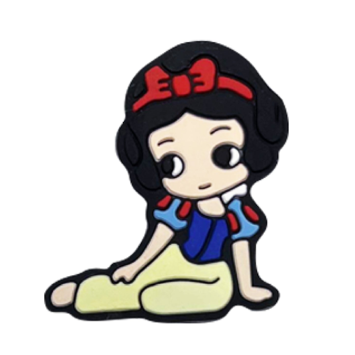 Silicone Focal Beads Cartoon Princess Sitting Pose 20pcs 12
