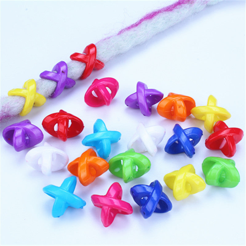 Cross Shaped Plastic Acrylic Beads 13mm Mixed Colors 100pcs 5