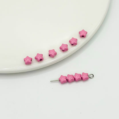 Star Metal Beads 5mm Baking Painted Colorful Finish 40pcs 8